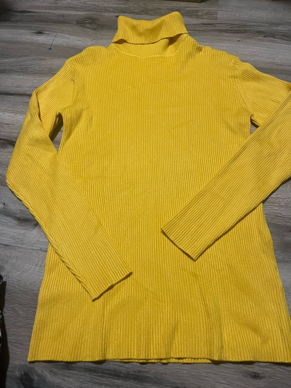 NWT Women's Yellow Ribbed Turtleneck Sweater- XL